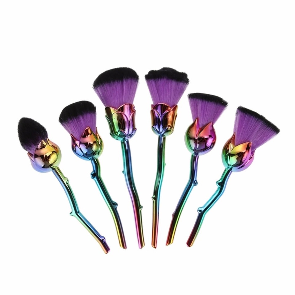 Flower makeup brush set